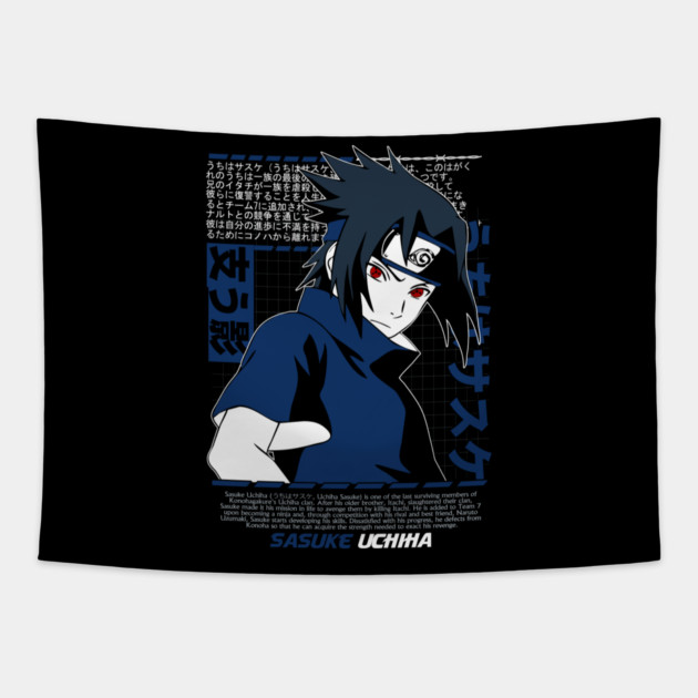 Sasuke Uchiha Sharingan - Naruto Anime Tapestry by Otaku Vibes