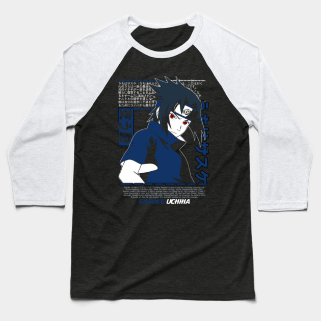 Sasuke Uchiha Sharingan - Naruto Anime Baseball T-Shirt by Otaku Vibes