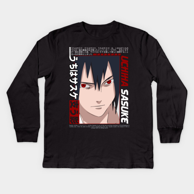 Uchiha Sasuke Sharingan - Naruto Anime Kids Long Sleeve T-Shirt by Otaku Vibes