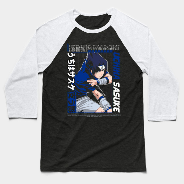Young Sasuke Cool Art - Naruto Anime Baseball T-Shirt by Otaku Vibes