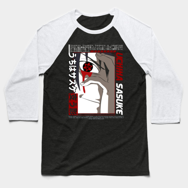 Sasuke Mangekyo Sharingan - Naruto Anime Baseball T-Shirt by Otaku Vibes