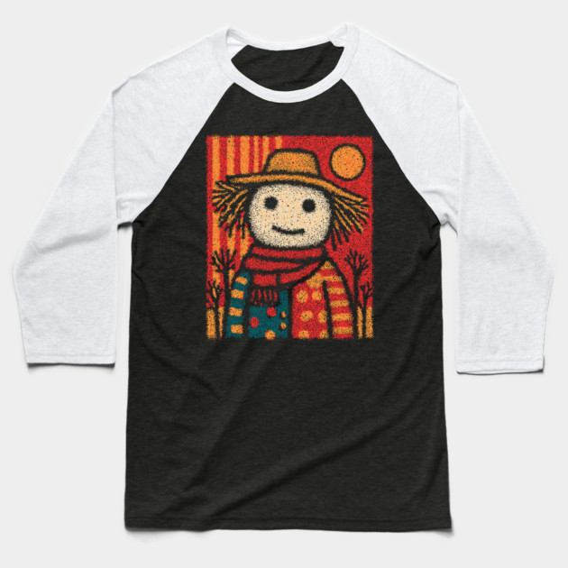 Folk Art Scarecrow | The Autumn Harvest Guardian Baseball T-Shirt by TuncGK