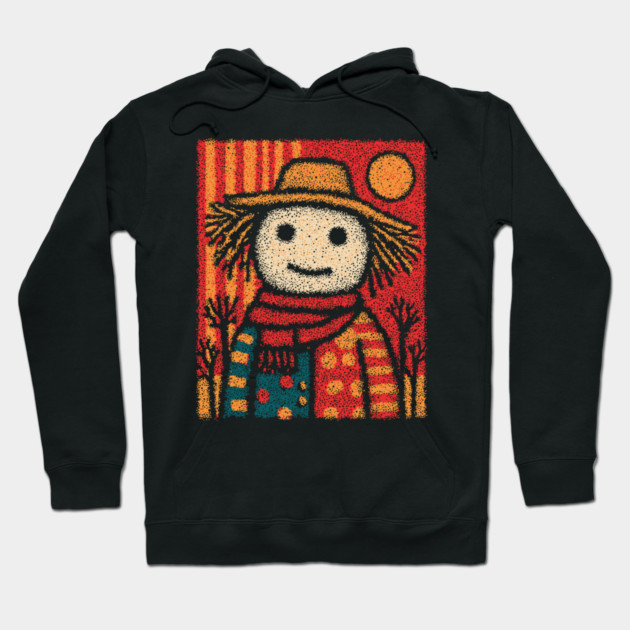 Folk Art Scarecrow | The Autumn Harvest Guardian Hoodie by TuncGK