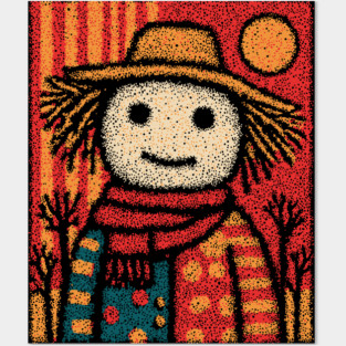 Folk Art Scarecrow | The Autumn Harvest Guardian Posters and Art