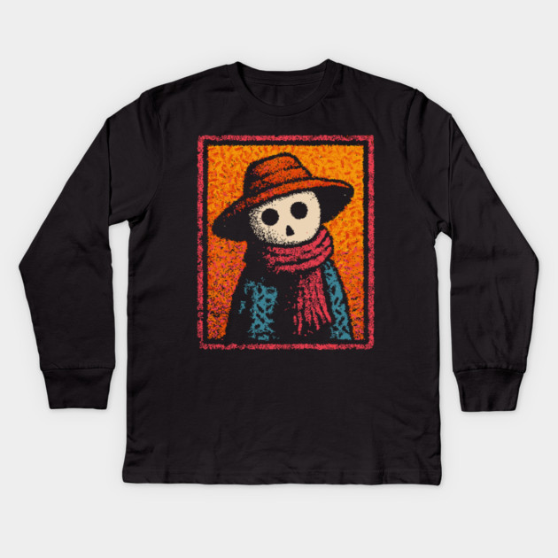 Haunted Scarecrow | The Creepy Cornfield Dweller Kids Long Sleeve T-Shirt by TuncGK