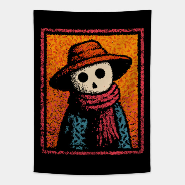 Haunted Scarecrow | The Creepy Cornfield Dweller Tapestry by TuncGK
