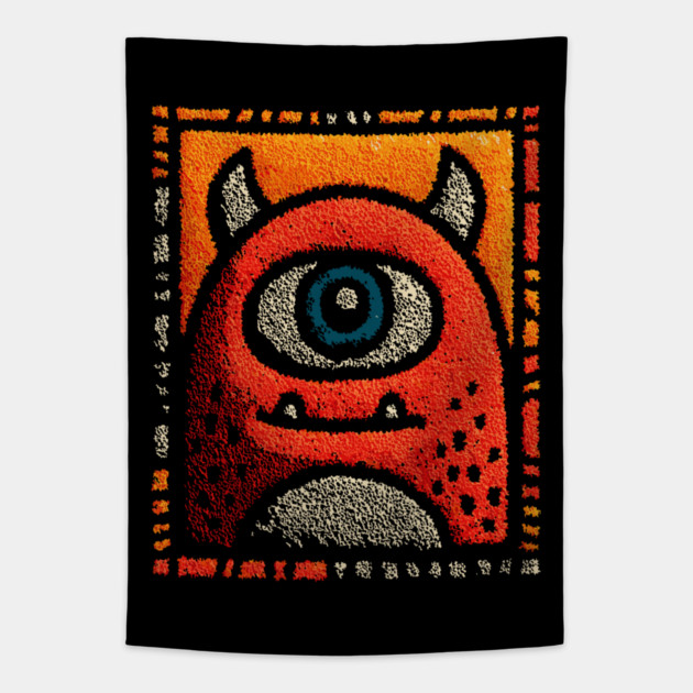 Gentle Cyclops | The Misunderstood Monster Tapestry by TuncGK