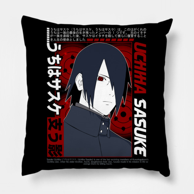 Uchiha Sasuke Mangekyo Sharingan Cool Art Pillow by Otaku Vibes