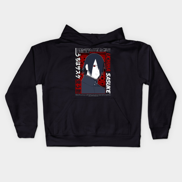 Uchiha Sasuke Mangekyo Sharingan Cool Art Kids Hoodie by Otaku Vibes