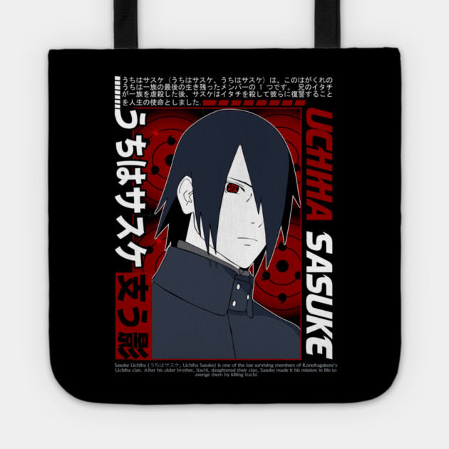Uchiha Sasuke Mangekyo Sharingan Cool Art Tote by Otaku Vibes