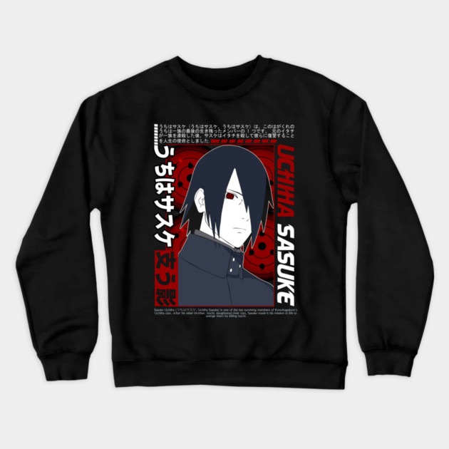 Uchiha Sasuke Mangekyo Sharingan Cool Art Crewneck Sweatshirt by Otaku Vibes