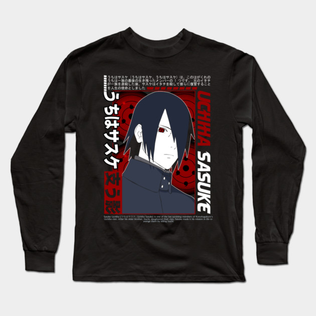 Uchiha Sasuke Mangekyo Sharingan Cool Art Long Sleeve T-Shirt by Otaku Vibes