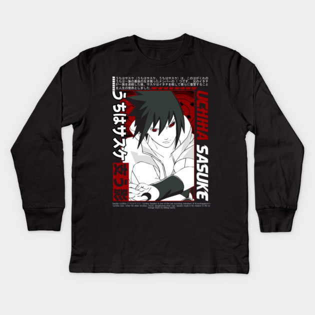 Sasuke Mangekyo and Rinnegan Eyes Kids Long Sleeve T-Shirt by Otaku Vibes