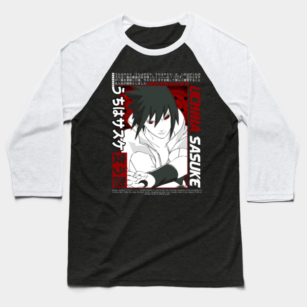 Sasuke Mangekyo and Rinnegan Eyes Baseball T-Shirt by Otaku Vibes