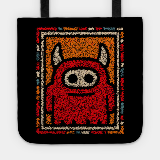 Minimalist Monster | The Shy Little Devil Tote by TuncGK