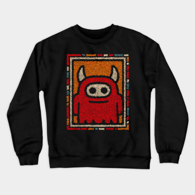 Minimalist Monster | The Shy Little Devil Crewneck Sweatshirt by TuncGK