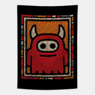 Minimalist Monster | The Shy Little Devil Tapestry