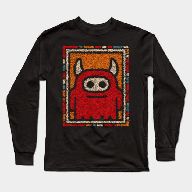 Minimalist Monster | The Shy Little Devil Long Sleeve T-Shirt by TuncGK