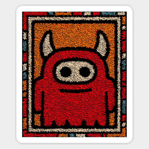 Minimalist Monster | The Shy Little Devil Magnet by TuncGK