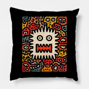 Primal Fear Monster | The Chaotic Abstract Creature Pillow