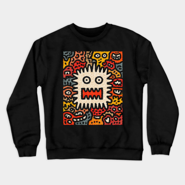 Primal Fear Monster | The Chaotic Abstract Creature Crewneck Sweatshirt by TuncGK