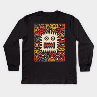 Primal Fear Monster | The Chaotic Abstract Creature Kids Long Sleeve T-Shirt