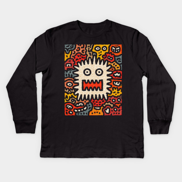 Primal Fear Monster | The Chaotic Abstract Creature Kids Long Sleeve T-Shirt by TuncGK
