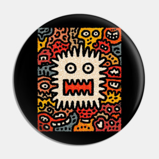 Primal Fear Monster | The Chaotic Abstract Creature Pin