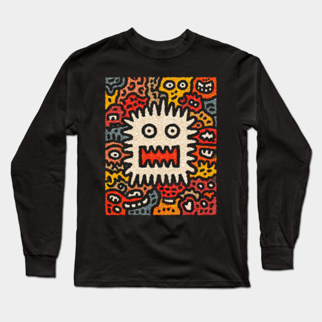 Primal Fear Monster | The Chaotic Abstract Creature Long Sleeve T-Shirt by TuncGK