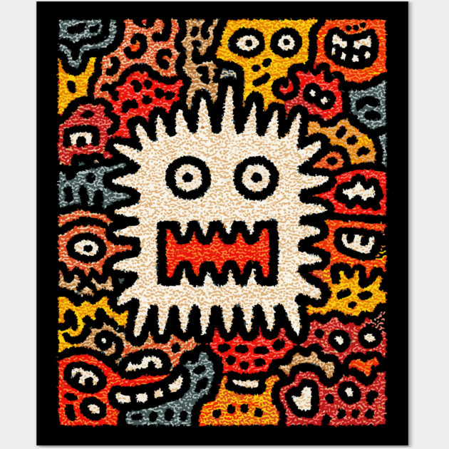 Primal Fear Monster | The Chaotic Abstract Creature Wall Art by TuncGK