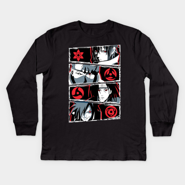 Uchiha Clan Sasuke Itachi and Madara Kids Long Sleeve T-Shirt by Otaku Vibes