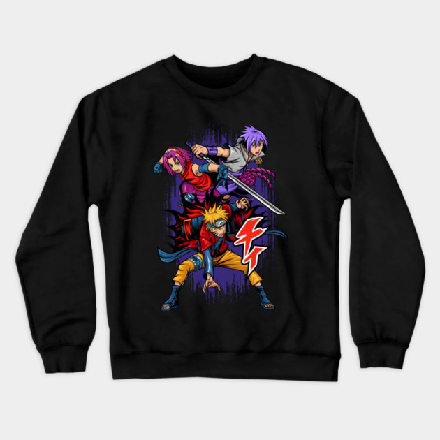 Team 7 Naruto Shippuden Dynamic Trio Crewneck Sweatshirt by Otaku Vibes