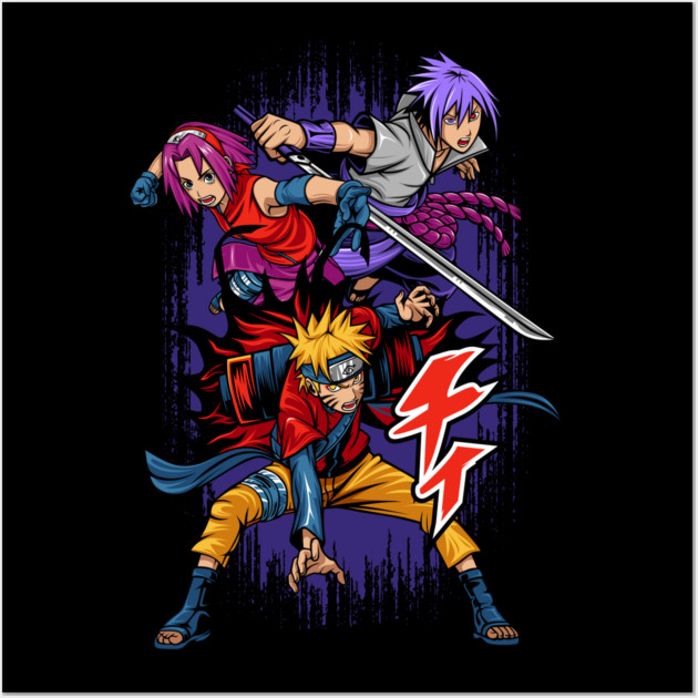 Team 7 Naruto Shippuden Dynamic Trio Wall Art by Otaku Vibes