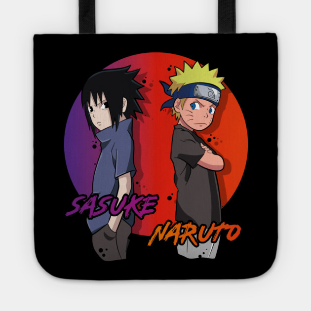 Naruto and Sasuke Back to Back Rivalry Tote by Otaku Vibes