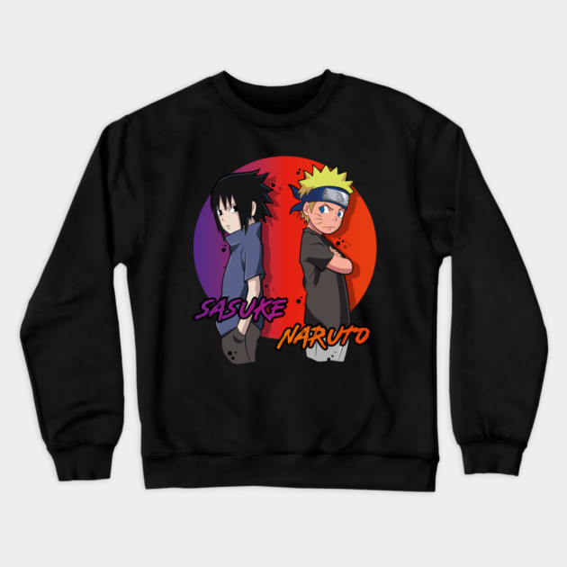 Naruto and Sasuke Back to Back Rivalry Crewneck Sweatshirt by Otaku Vibes