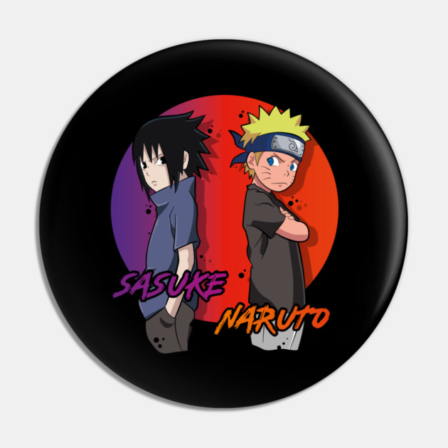 Naruto and Sasuke Back to Back Rivalry Pin by Otaku Vibes