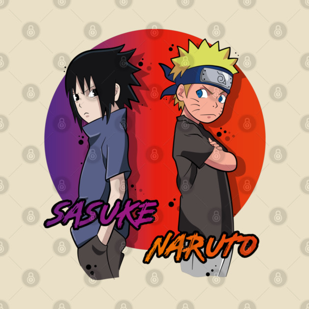 Naruto and Sasuke Back to Back Rivalry by Otaku Vibes