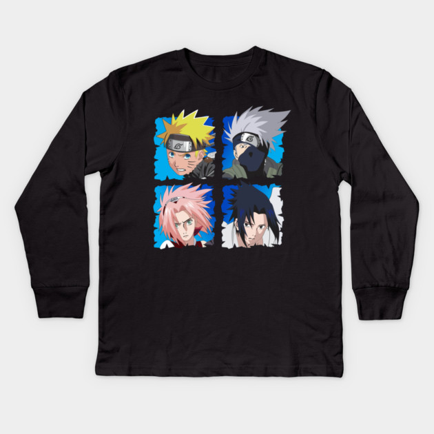 Naruto Team 7 Character Cool Art Kids Long Sleeve T-Shirt by Otaku Vibes