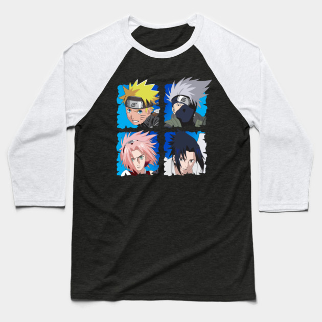 Naruto Team 7 Character Cool Art Baseball T-Shirt by Otaku Vibes