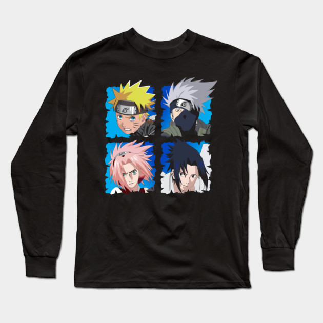 Naruto Team 7 Character Cool Art Long Sleeve T-Shirt by Otaku Vibes