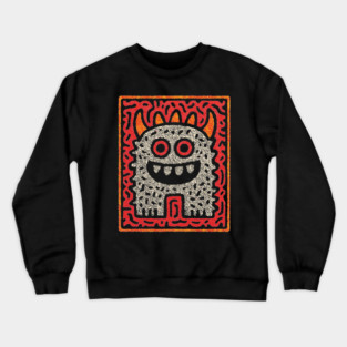 Street Art Monster | The Expressive Doodle Creature Crewneck Sweatshirt
