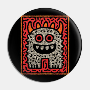 Street Art Monster | The Expressive Doodle Creature Pin