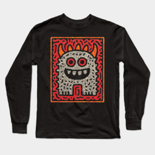 Street Art Monster | The Expressive Doodle Creature Long Sleeve T-Shirt
