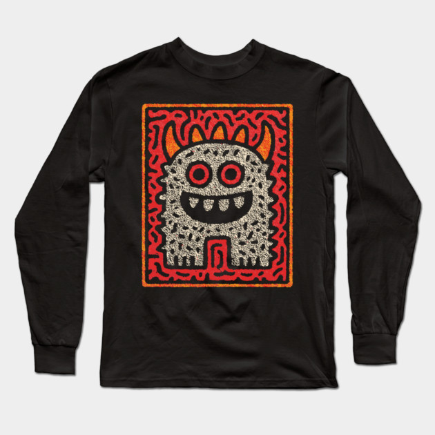 Street Art Monster | The Expressive Doodle Creature Long Sleeve T-Shirt by TuncGK