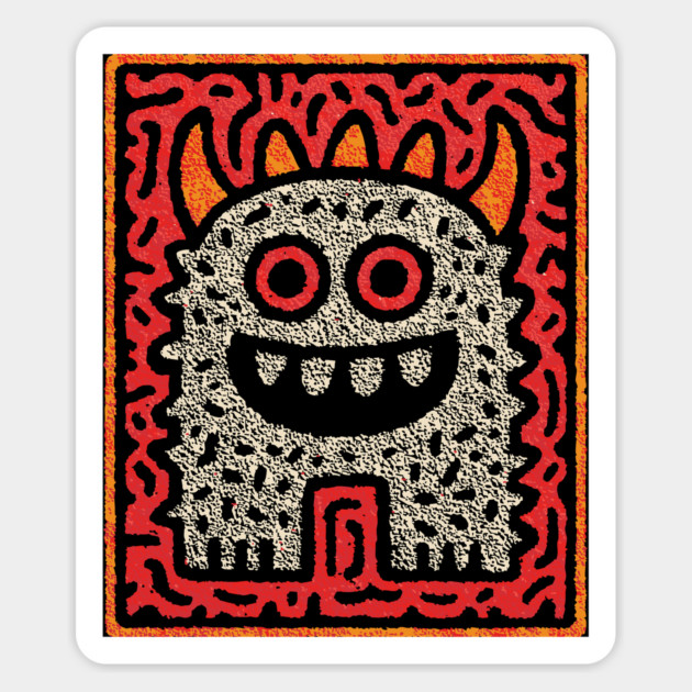 Street Art Monster | The Expressive Doodle Creature Magnet by TuncGK
