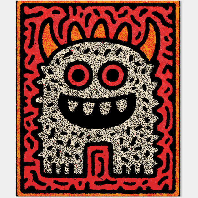 Street Art Monster | The Expressive Doodle Creature Wall Art by TuncGK
