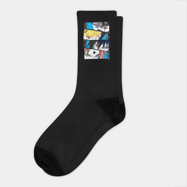 Naruto Team 7 Intense Eyes Panel Socks by Otaku Vibes