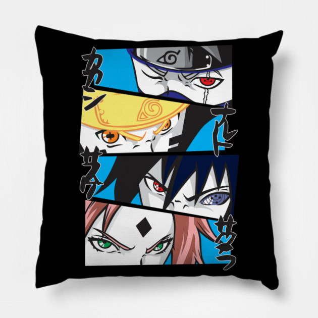 Naruto Team 7 Intense Eyes Panel Pillow by Otaku Vibes