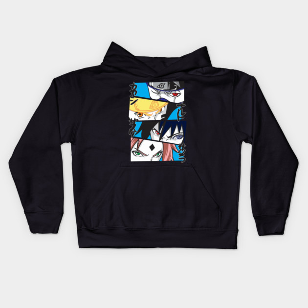 Naruto Team 7 Intense Eyes Panel Kids Hoodie by Otaku Vibes