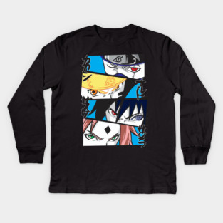 Naruto Team 7 Intense Eyes Panel Kids Long Sleeve T-Shirt